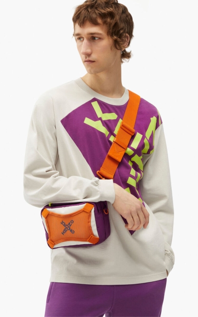Kenzo Men Kenzo Sport Bag With Strap Purple